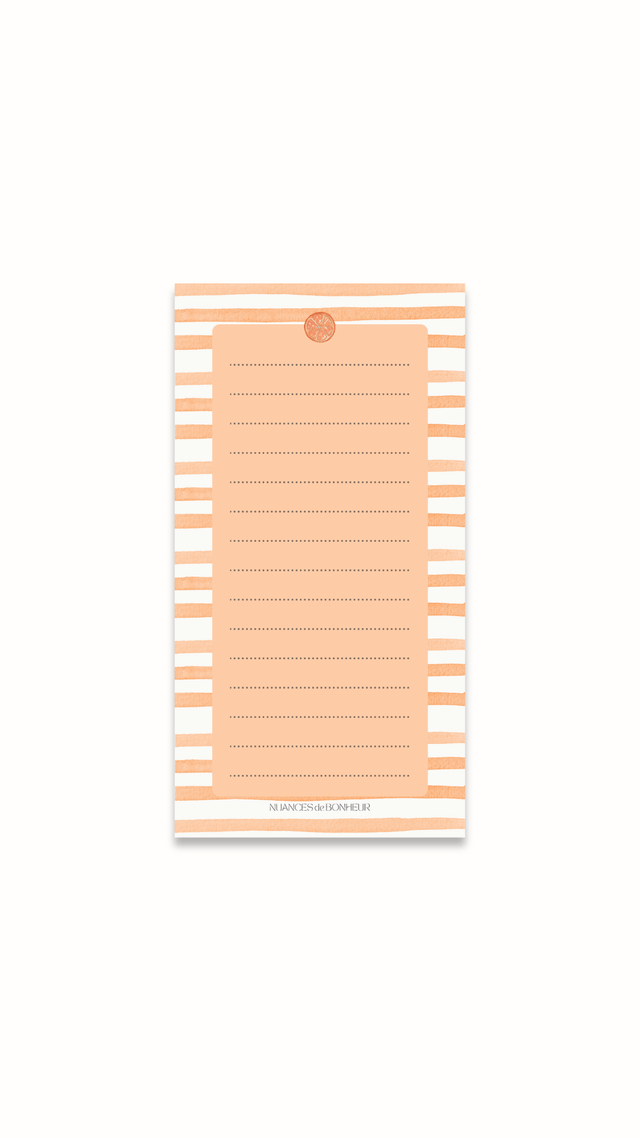 Bloc-notes mini – Rayures oranges à l’aquarelle