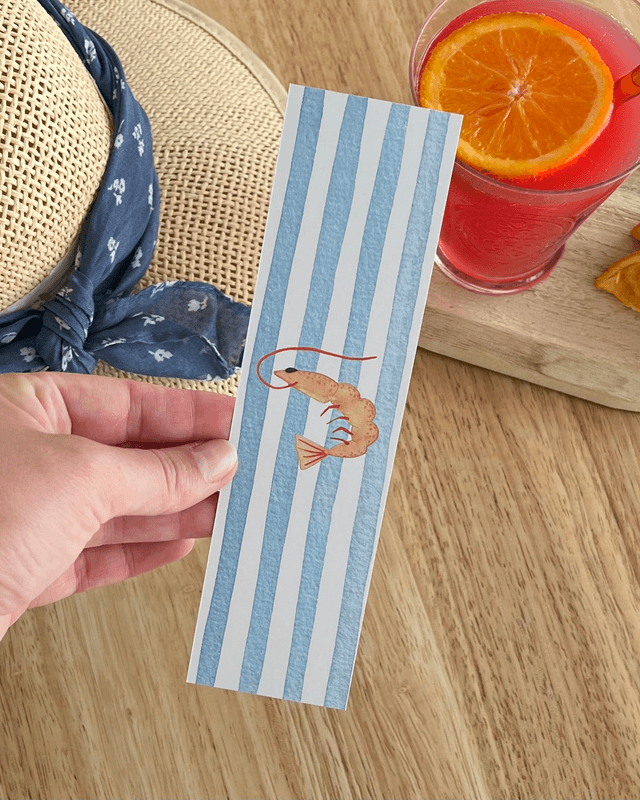 Marque Page Crevette - Illustration aquarelle