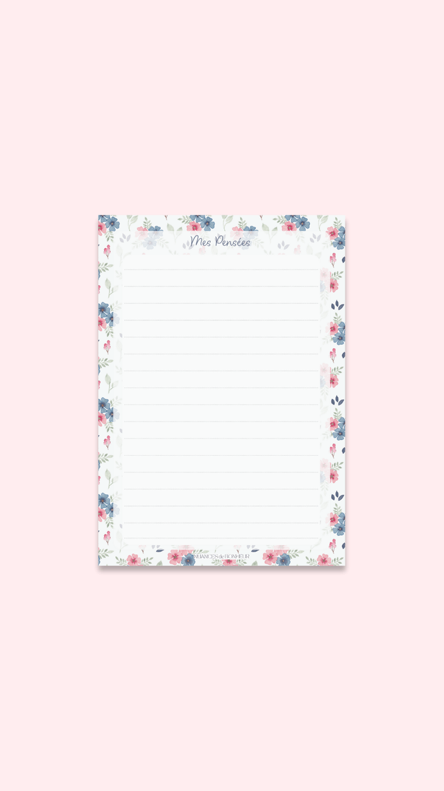 Bloc-notes “Mes pensées” – Illustré à l’aquarelle