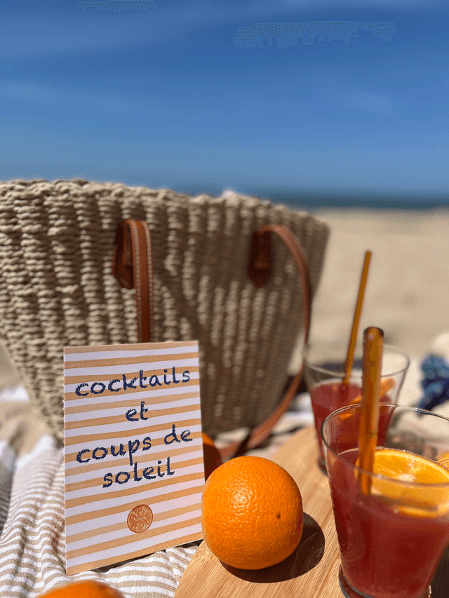 Carte Postale “Cocktails & coups de soleil” - Illustration aquarelle