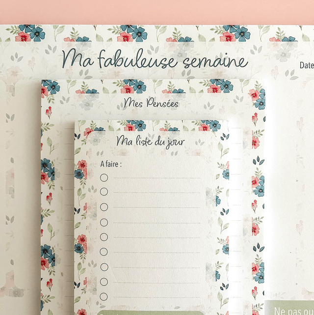 Bloc-notes “Ma liste du jour” – Illustré à l’aquarelle