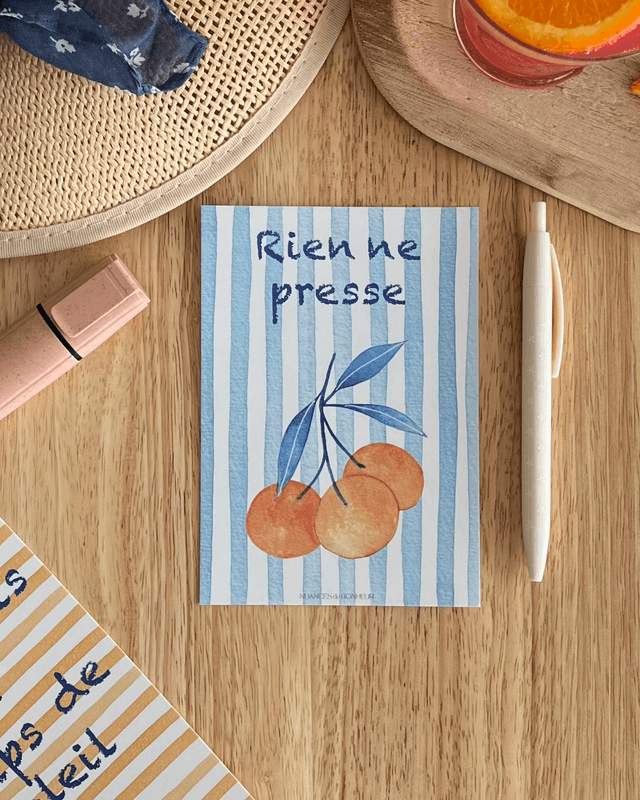 Carte Postale “Rien ne presse”- Illustration aquarelle