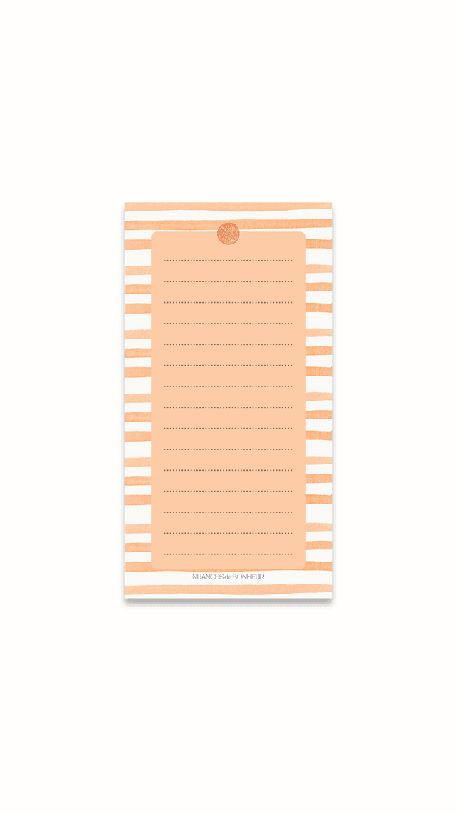 Bloc-notes mini – Rayures oranges à l’aquarelle