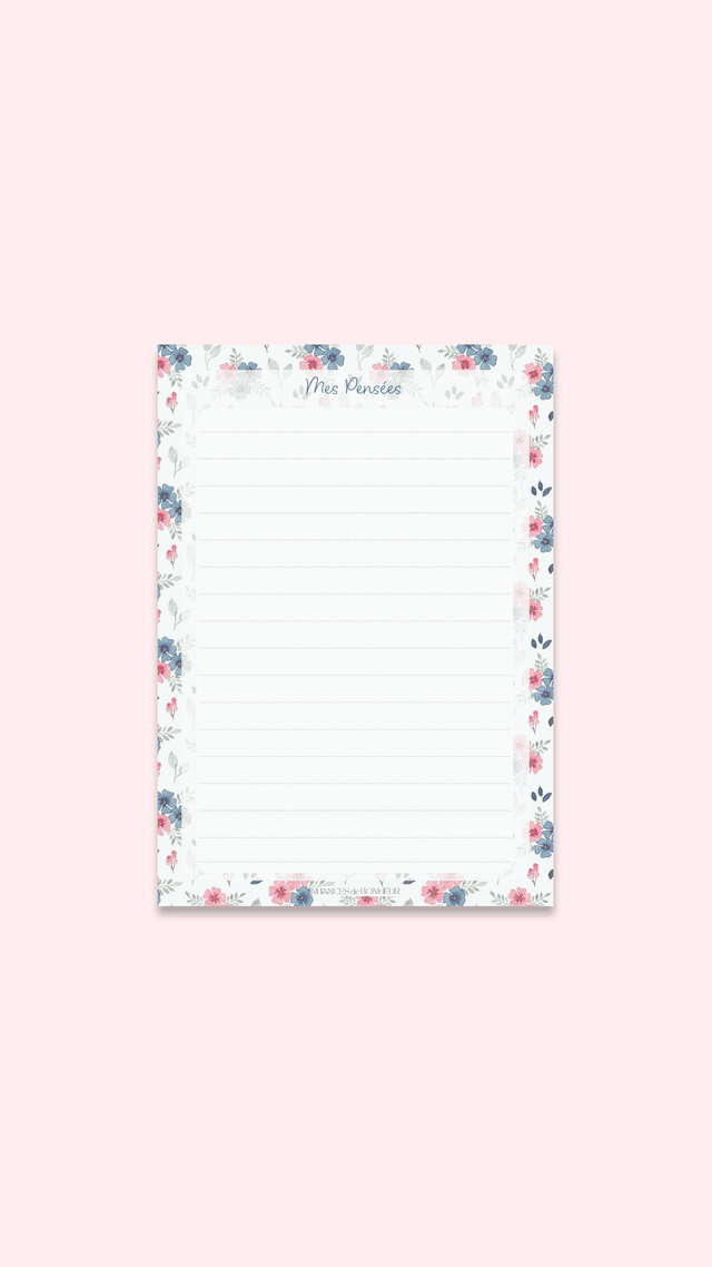 Bloc-notes “Mes pensées” – Illustré à l’aquarelle