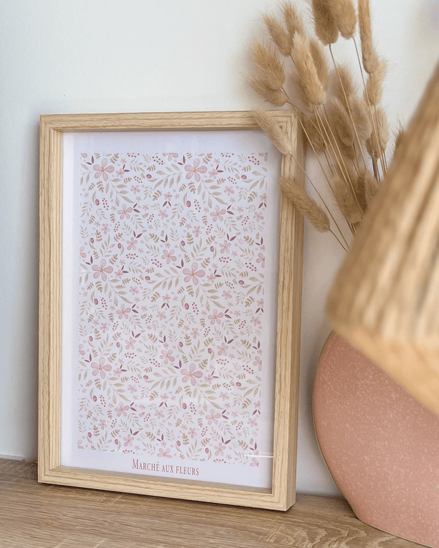 Affiche fleurie – &quot;Marché aux fleurs&quot; à l’aquarelle 