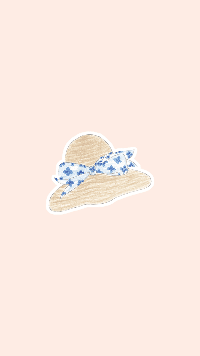 Sticker Chapeau de paille – Collection “Cocktails &amp; coups de soleil” – Illustration aquarelle