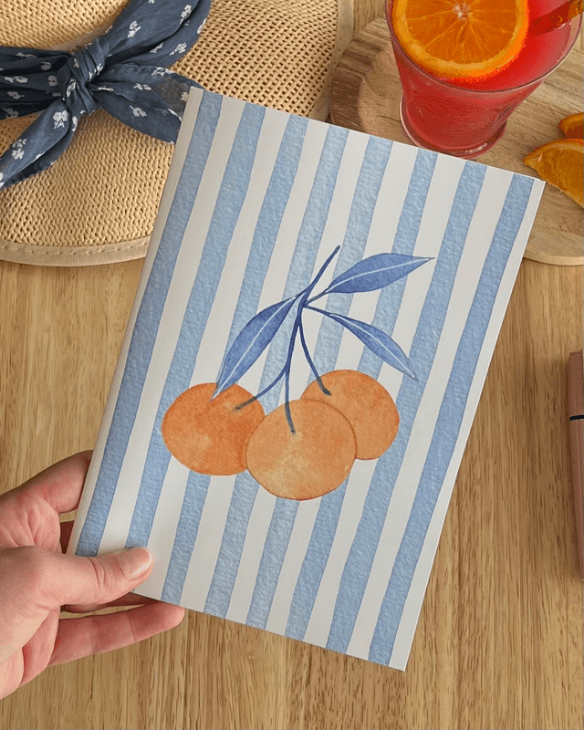 Carnet de notes Oranges – Illustration aquarelle